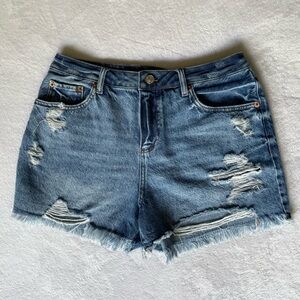 House of Harlow 1960 High Rise Distressed Cutoff Denim Shorts 28 Raw Hem